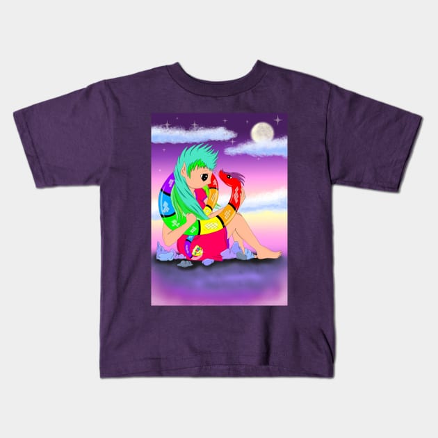 Crystal fairy and snake friend Kids T-Shirt by MelanieJeyakkumar